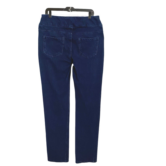 Chadwicks Denim Jeans Womens 14 TL Tall Long Daker Blue Pullon Elastic Straight - Picture 3 of 8